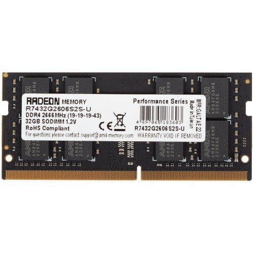 Модуль памяти AMD R7432G2606S2S-U DDR4  32Gb  2666MHz  So-DIMM  1.2V  Retail